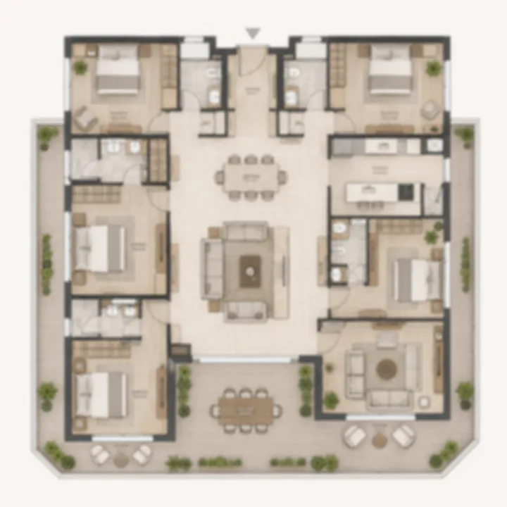 Brigade Innovation Gardens 4 BHK floor plan layout - indicative, 2,050-2,550 sq ft Brigade Innovation Gardens 4 BHK floor plan layout - indicative, 2,050-2,550 sq ft